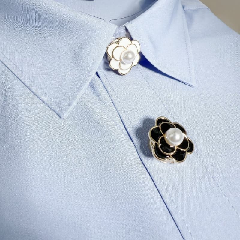High Quality Wholesale Imitation Pearl Button Covers Flower Shape 2 Colors Women's Clothing No Sew Button Decorations Engagement